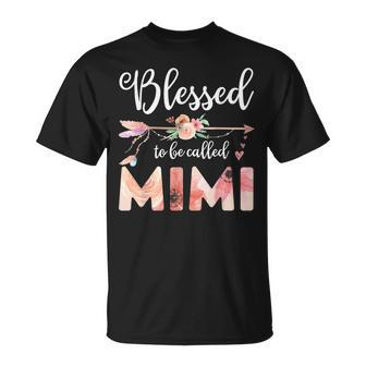 Blessed Mimi Floral Grandma Mothers Day Gift Gift For Womens Unisex T-Shirt | Mazezy