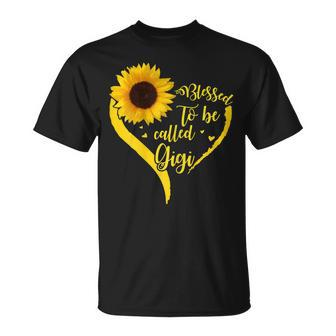 Blessed To Be Called Gigi Sunflower Lovers Grandma Gift For Womens Unisex T-Shirt | Mazezy