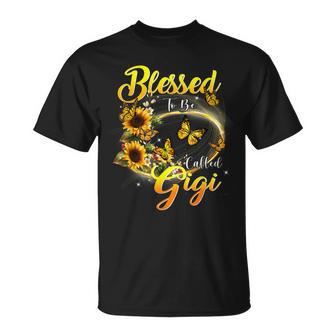 Blessed To Be Called Gigi Sunflower Lovers Grandma Unisex T-Shirt | Mazezy