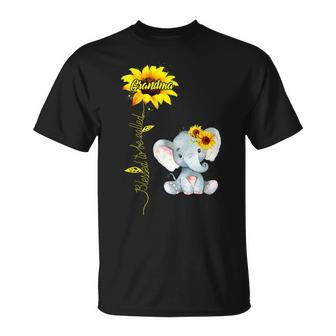 Blessed To Be Called Grandma Elephant Sunflower Gift Unisex T-Shirt | Mazezy