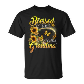 Blessed To Be Called Grandma Sunflower Lovers Grandma Unisex T-Shirt | Mazezy