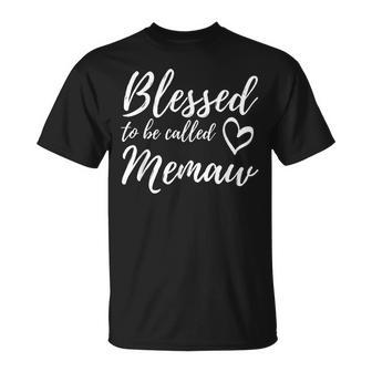 Blessed To Be Called Memaw Christmas Grandma Gift Unisex T-Shirt | Mazezy