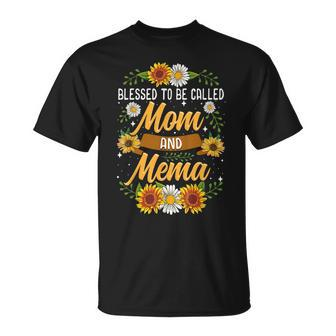 Blessed To Be Called Mom And Mema Cute Sunflower Unisex T-Shirt | Mazezy