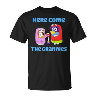 Blue Eye Here Come The Grannies Unisex T-Shirt | Mazezy