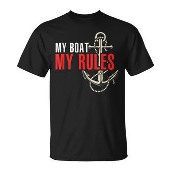 For Boat Captain My Boat My Rules T-Shirt - Seseable