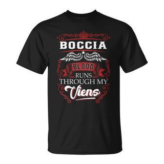 Boccia Blood Runs Through My Veins Unisex T-Shirt - Seseable