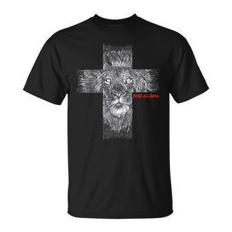 Bold As Lions Cross Christian Republican Conservative T-Shirt - Seseable