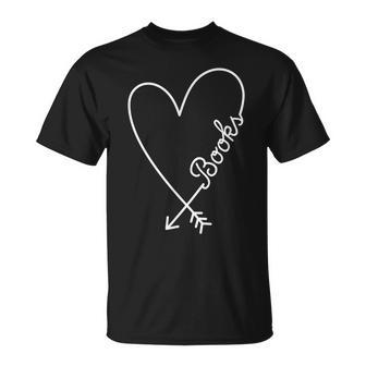 Books Cute Graphic Heart Love T-shirt - Thegiftio UK