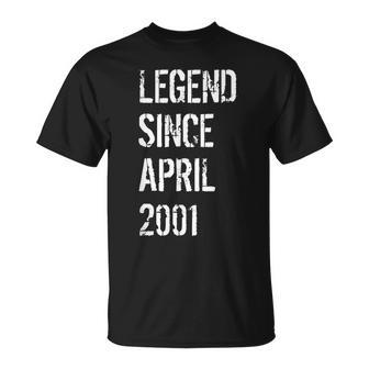 Born In April 2001 Birthday Gift 18 Year Old Gift Unisex T-Shirt | Mazezy