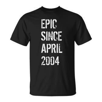 Born In April 2004 Birthday Gift 15 Year Old Unisex T-Shirt | Mazezy
