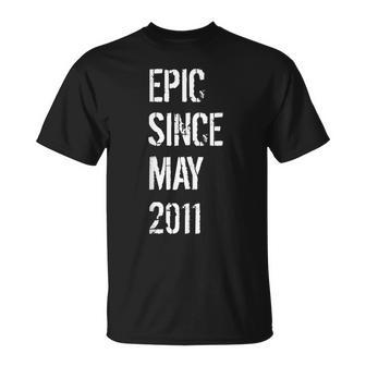 Born In May 2011 Birthday Gift 8 Year Old Unisex T-Shirt | Mazezy
