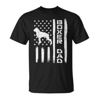 Mens Boxer Dad Us Flag Vintage Patriotic Dog Lover Owner Men T-Shirt - Seseable