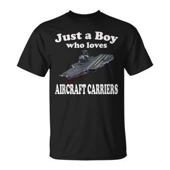 Boy Who Loves Aircraft Carrier Uss Forrestal Cv-59 Cva-59 T-Shirt - Seseable