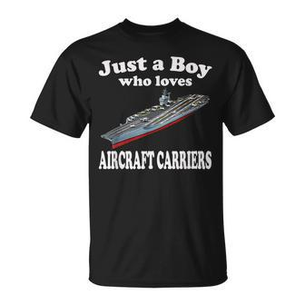 Boy Who Loves Aircraft Carrier Uss George HW Bush Cvn-77 T-Shirt - Seseable