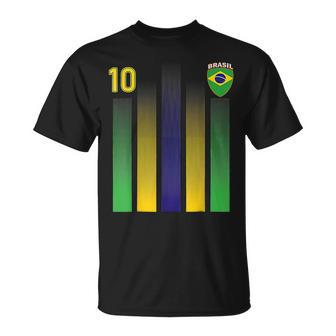 Brazil 10 Soocer Jersey Brazil Football Fan Soccer V2 T-shirt - Thegiftio UK