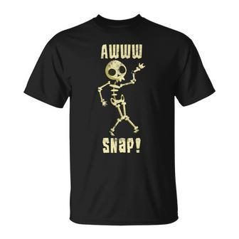 Broken Arm Awww Snap Skeleton Broken Bone T-Shirt - Seseable