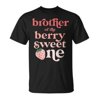 Brother Of The Berry Sweet One Strawberry First Birthday 1St T-Shirt - Seseable