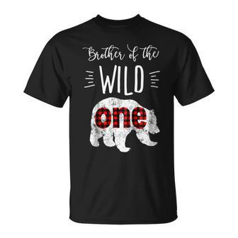 Brother Of The Wild One Shirt Bear Lumberjack 1St Birthday Unisex T-Shirt | Mazezy