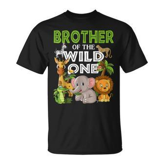 Brother Of The Wild One Zoo Birthday 1St Safari Jungle 1St T-Shirt - Seseable
