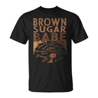 Brown Sugar Babe Black History Queen Melanin Afro African T-Shirt - Seseable