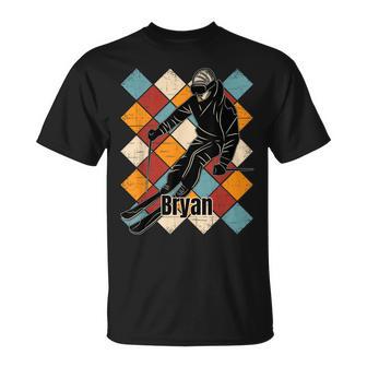 Bryan Skipiste Vintage Skifahrer Name T-Shirt - Seseable