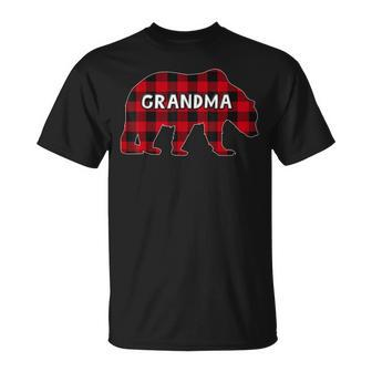 Buffalo Plaid Bear Christmas Pajama Matching Family Grandma Unisex T-Shirt | Mazezy