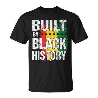 Built By Black History Month Bhm Black Afro African Pride T-Shirt - Seseable