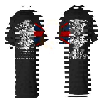 Bulldog Union Jack King Charles Coronation Unisex T-Shirt | Mazezy