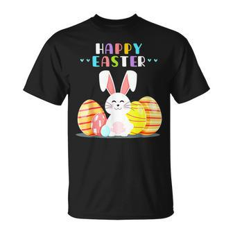 Bunny Pastel Spring Hunt Eggs Rabbit Happy Easter Day Outfit T-Shirt - Seseable