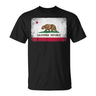 California Flag Republic Vintage Retro Distressed Women T-shirt - Seseable