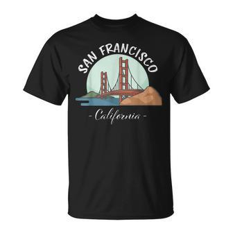California - San Francisco Gift| Golden Gate Bridge Souvenir Unisex T-Shirt | Mazezy