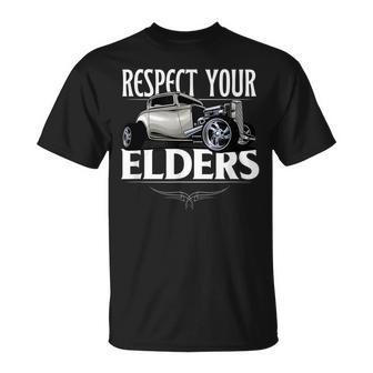 Car Guy Classic Muscle Car Respect Your Elders T-shirt - Thegiftio UK