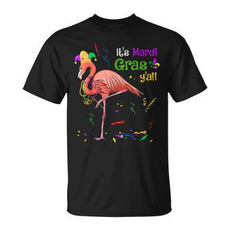Carnival Party Idea Flamingo Mardi Gras T-Shirt - Seseable