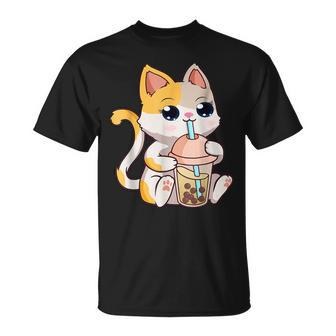 Cat Boba Tea Bubble Tea Anime Kawaii Neko Girl Ns T-Shirt - Seseable