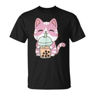 Cat Boba Tea Bubble Tea Anime Kawaii Neko V2 T-Shirt - Seseable