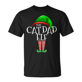 Cat Dad Elf Group Matching Family Christmas Daddy Men T-shirt - Seseable