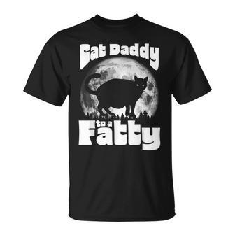 Cat Daddy To A Fatty Vintage Full Moon & Chonk Dad T-Shirt - Seseable