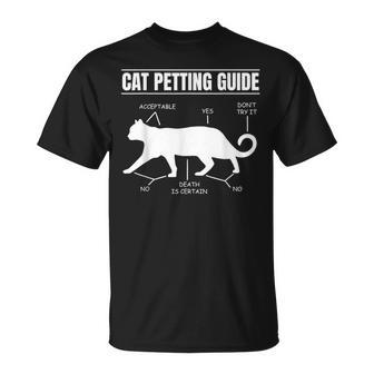 Cat Petting Guide Kitten Lover Funny Feline Pet Owner Unisex T-Shirt | Mazezy
