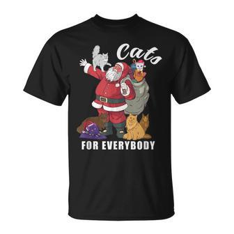 Cats For Everybody Weihnachtskatze Lustiges Weihnachtsmann T-Shirt - Seseable