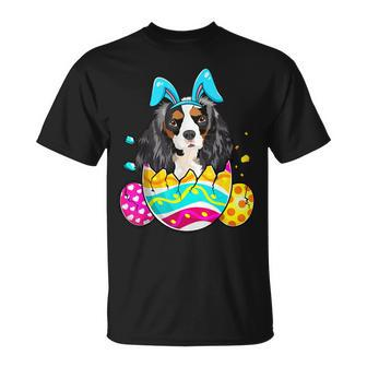 Cavalier King Charles Spaniel Bunny Ears Eggs Easter Day Dog Unisex T-Shirt | Mazezy