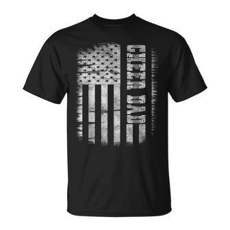 Cheer Dad Proud Cheerleading American Flag Best Cheer Dad T-Shirt - Seseable