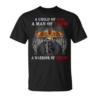 A Child Of God A Man Of Faith A Warrior Of Christ Lion T-Shirt - Seseable