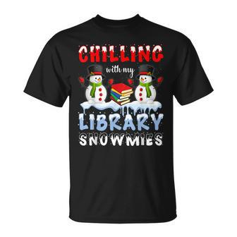 Chillin With My Library Snowmies Christmas Librarian Xmas T-shirt - Thegiftio UK