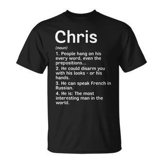 Chris Name Definition Meaning Interesting T-Shirt - Seseable