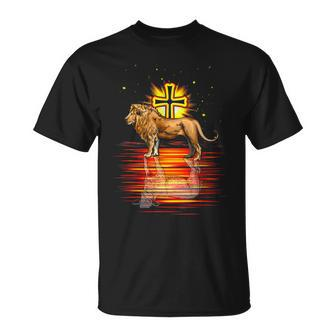 Christian Lion Cross Shadow V2 T-Shirt - Seseable