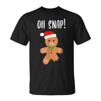 Christmas Gingerbread Man Oh Snap Outfit Pajama T-shirt - Seseable