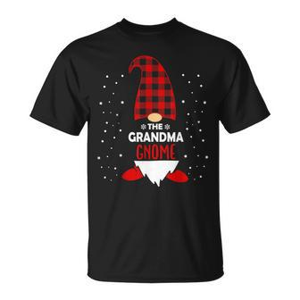 Christmas Grandma Gnome Red Plaid Funny Xmas Gnomes Pajama Unisex T-Shirt | Mazezy