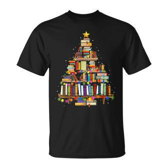 Christmas Library Tree For Librarian And Book Lover T-shirt - Thegiftio UK
