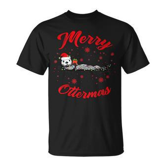 Christmas Otter Apparel Santa Animal Apparel Xmas Kids T-shirt - Seseable