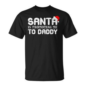 Christmas Pregnancy Announcement Santa Daddy Dad T-shirt - Seseable